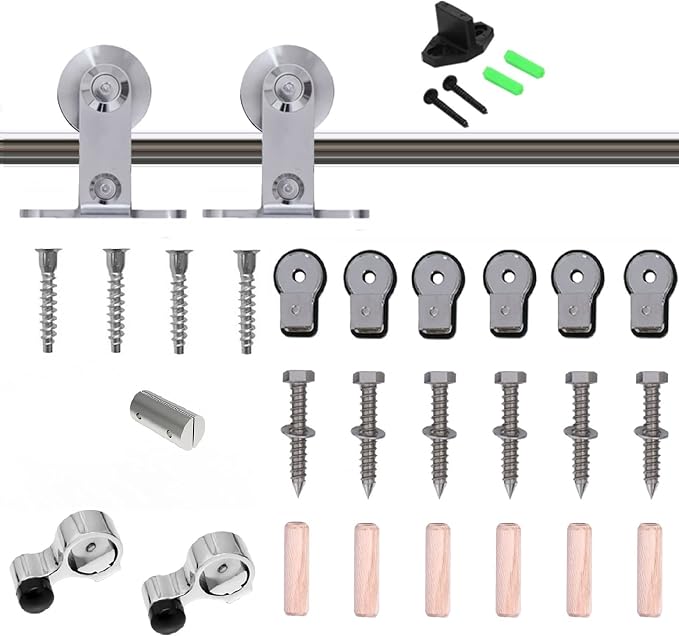 TSMST 7FT Sliding Barn Door Hardware Kit, Top Mount Stainless Steel Heavy Duty - Image 7
