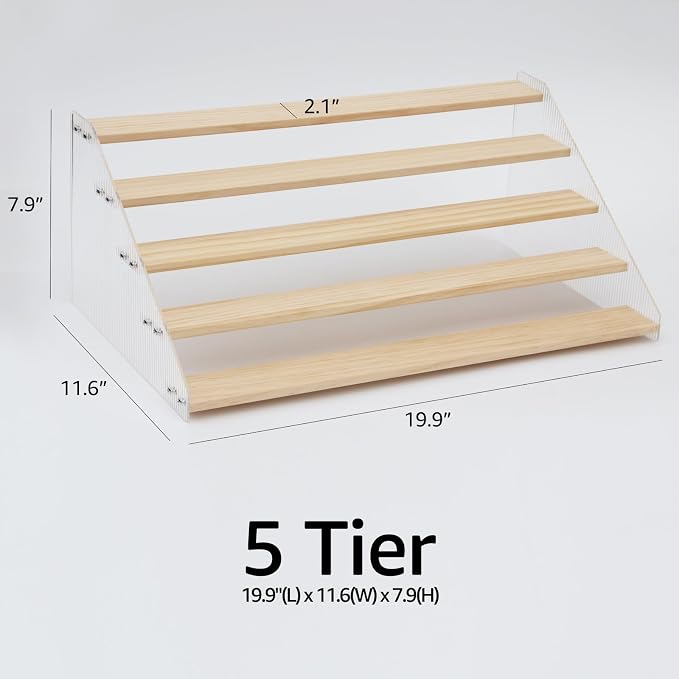 nianfeng Tiered Spice Rack, 5-Tier Spice Pantry Kitchen Cabinet Organizer - Image 6