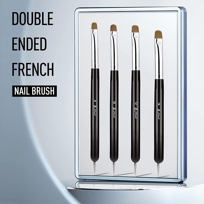 French Nail Brush, YIHUALE 2 Way French Gel Acrylic Nail Art Kolinsky Brush - Image 2