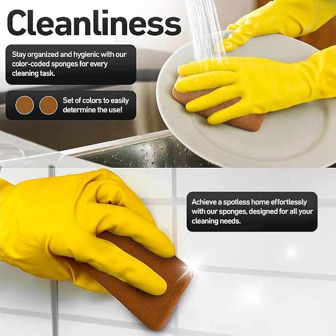 Casanero 6-Pack Silicone Scrubbing Sponges, Heavy-Duty, Non-Scratch | Reusable - Image 4