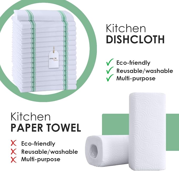 Dish Towels Set Size 15x25 Inch, 100% Cotton Soft & Absorbent Linen Kitchen - Image 2