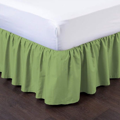 Bed Skirt - Ruffled Bed Skirt (Queen, Sage) 12 Inch Drop Dust Ruffle with Platform, 100% Cotton 800 Thread Count Fabric - Dust Ruffle Bedskirt for Easy Fitting and Easy Care
