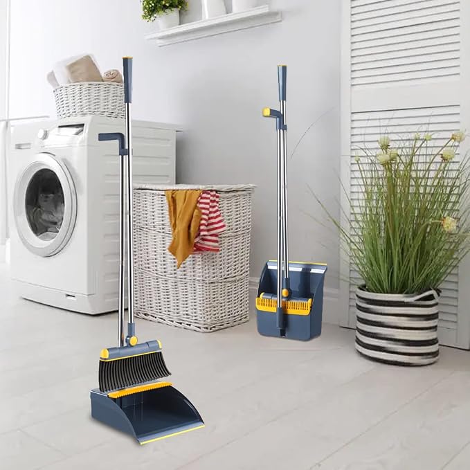 Broom and Dustpan Set for Home, Long Handle Dust Pan and Broom Combo for Indoor - Image 3