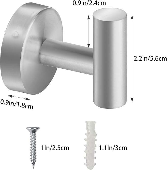Towel Hooks, SUS 304 Stainless Steel Hooks, Heavy Duty Door Hanger Towel Robe - Image 4