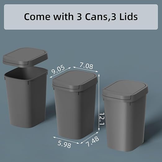 3 Pack Bathroom Small Trash Can - Image 6
