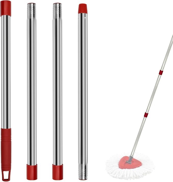 4 Section Stainless Spin Mop Replacement Handle - Image 9