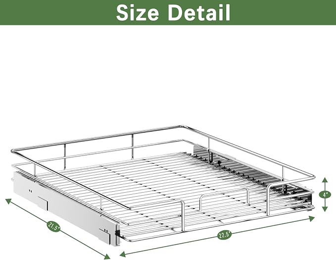 LOVMOR Pull Out Cabinet Organizer 22½" W x 21½" D, Kitchen Cabinet Pull Out - Image 3