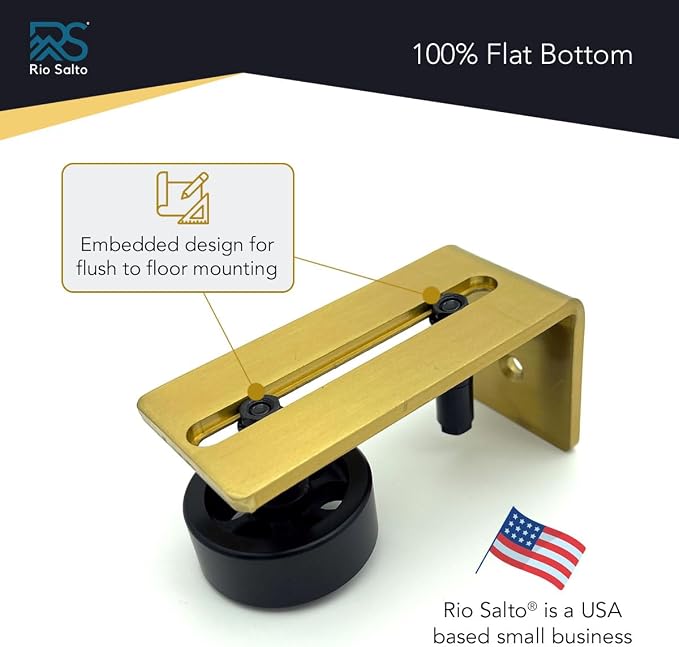 Rio Salto Metal Gold Barn Door Floor Guide Hardware, Barn Door Roller Track - Image 3