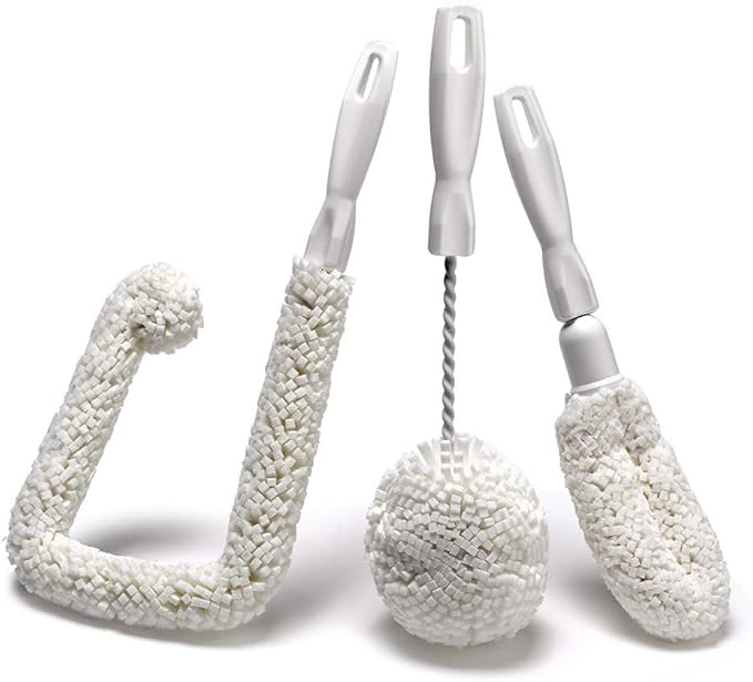 Set of 3 Glassware Cleaning Brush Kit by THEFRYOILSAVERCOMPANY