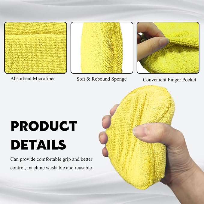 10PCS Wax Applicator Pads, Polishing Pad, Car Buffing & Detail Foam Wax - Image 4