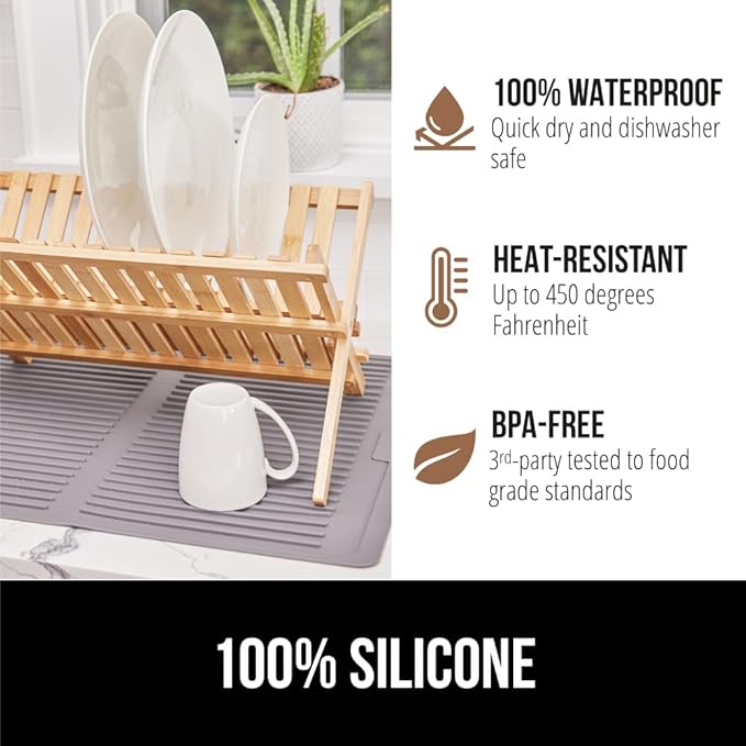 GORILLA GRIP 100% BPA-Free Patented Silicone Dish Drying Mat - Image 4