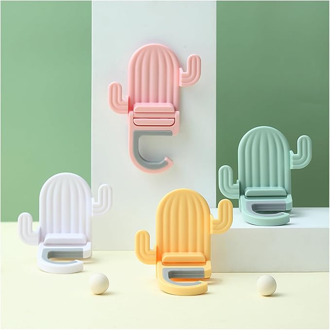 4 Pack Broom and Mop Holder Wall Mount，Cute Cactus Wall Utility Hooks No Drill - Image 7