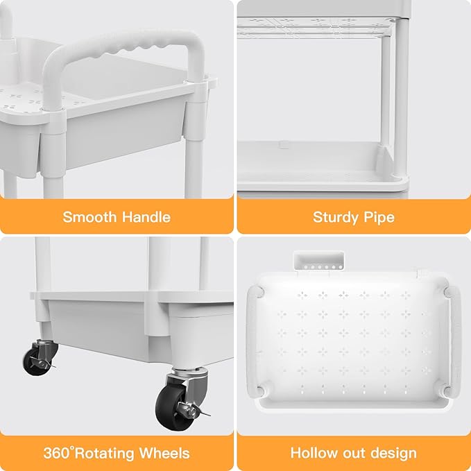 4 Tier Rolling Utility Cart - Image 2
