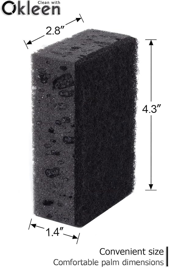 Black Scrub Sponges. Made in Europe. 9 Pack, 4.3x2.8x1.4 inches. Heavy Duty and - Image 2