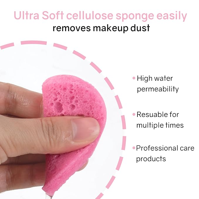 50-Count Heart Shape Compressed Facial Sponges, 100% Natural Cellulose Face - Image 4