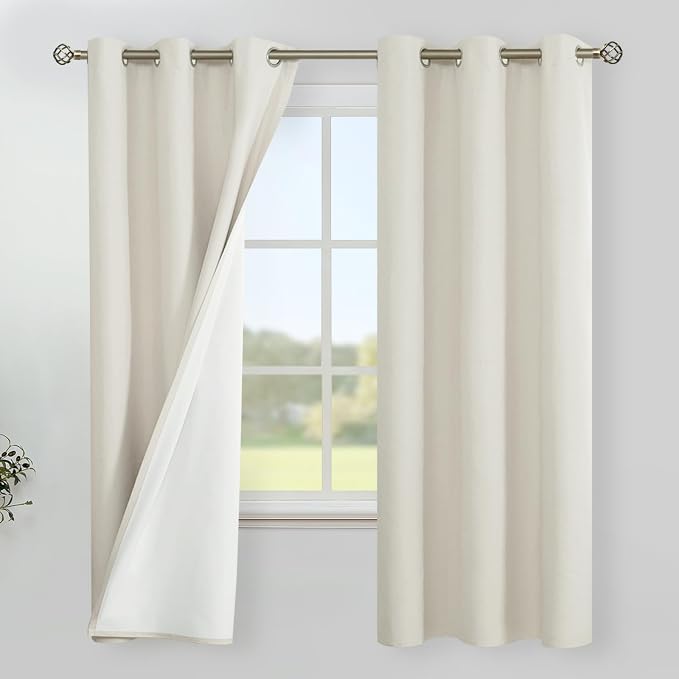 YoungsTex Linen Blackout Curtains 63 Inch Length by YoungsTex