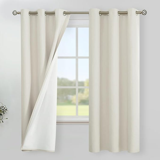 YoungsTex Linen Blackout Curtains 63 Inch Length by YoungsTex