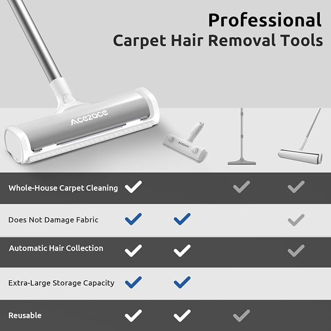 ACE2ACE A3 Pro Carpet Roller for Pet Hair, Carpet Pet Hair Removal Tool - Image 3