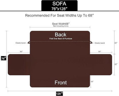 U-NICE HOME Reversible Sofa Cover Washable Couch Cover for Dogs with Elastic Straps Water Repellent Furniture Protector Couch Cover for 3 Cushion Couch Sofa Pet Friendly (Sofa, Dark Grey/Light Grey)