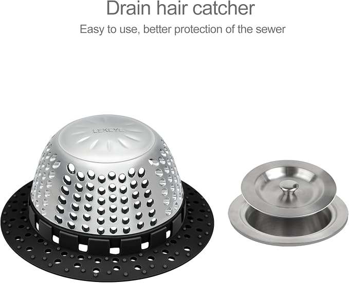 LEKEYE Shower Drain Hair Catcher/Bathtub Drain Cover/Drain Protector - Image 2