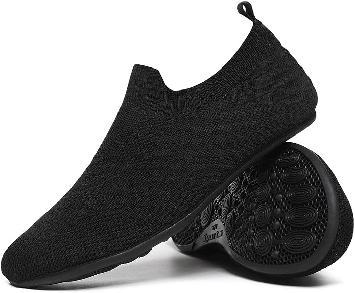 QZKDM Lightweight Slip on Grip Indoor House Slippers Barefoot Non Slip Home by QZKDM