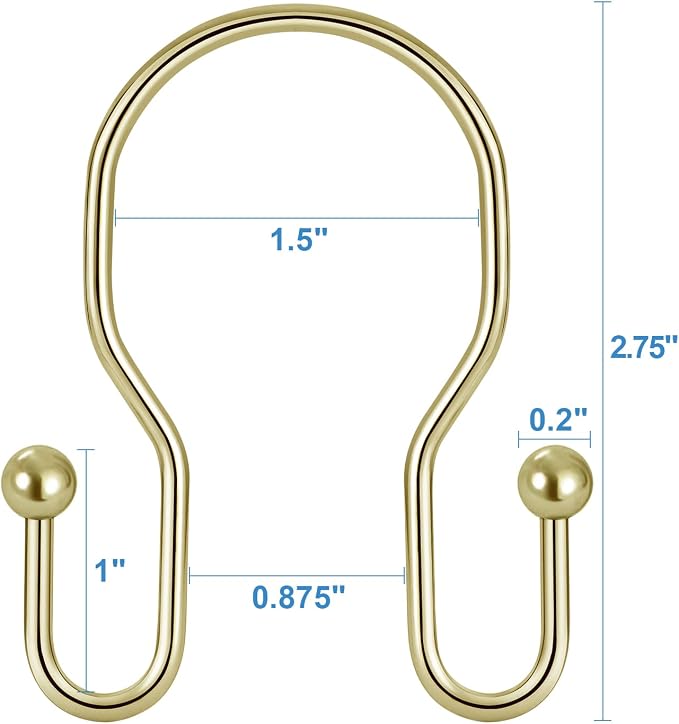 24 Pack Double Shower Curtain Hooks Rings, TENOVEL Double Sided Shower Curtain - Image 6