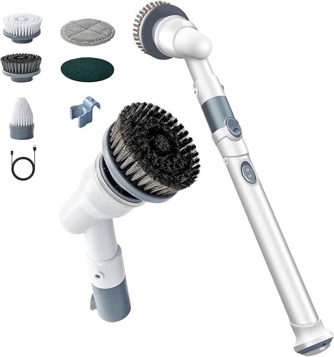 Electric Spin Scrubber, Wire Brush, Waterproof Spin Scrubber by Verazon