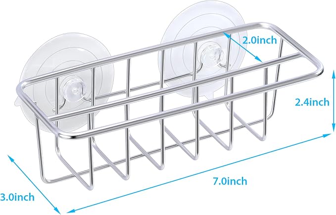 Sink Caddy Sponge Holder for Kitchen Sink Dish Cloth Hanger 2 Suspension Options - Image 5