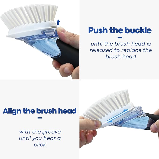 RIMAY Soap Dispensing Dish Brush, Dish Scrubber - Image 4