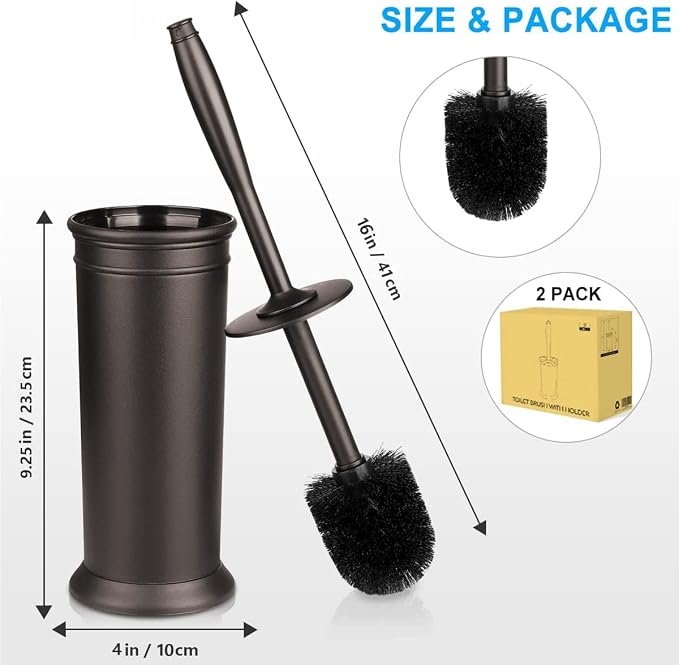 Toilet Brush and Holder 2 Pack, Toilet Bowl Brush - Image 7
