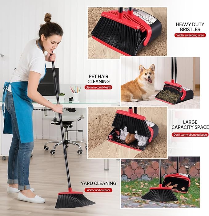 Broom and Dustpan Set – Upright Standing Broom - Image 4
