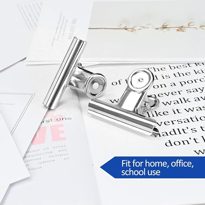 20 Pack Large Metal Hinge Clips 2 Inches Bull Hinge Paper Clips - Image 7