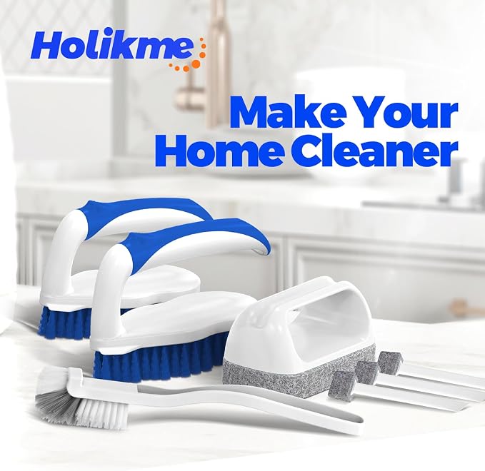 Holikme 7 Pack Deep Cleaning Brush Set, Scrub Brush, Grout Brush, Pool Brush - Image 7