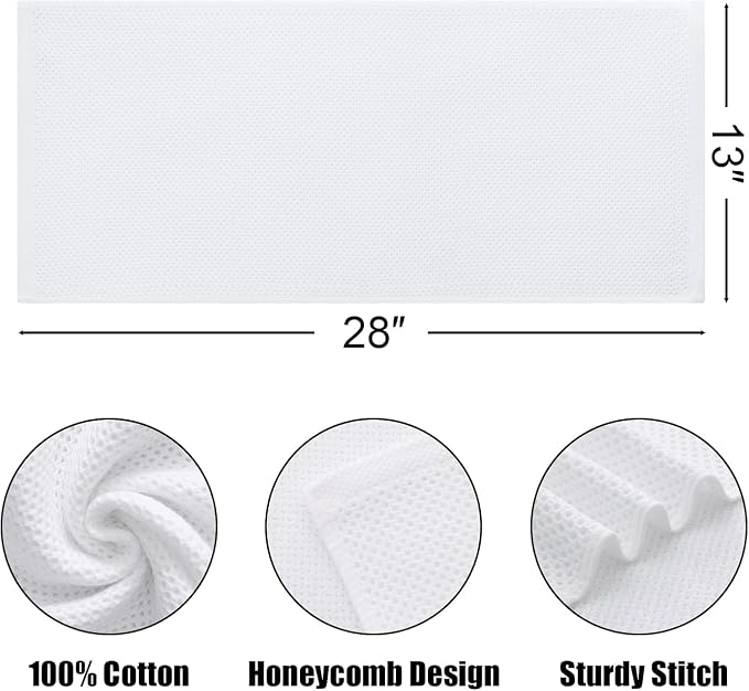 Kitinjoy 100% Cotton Waffle Weave Kitchen Hand Towels - Image 2