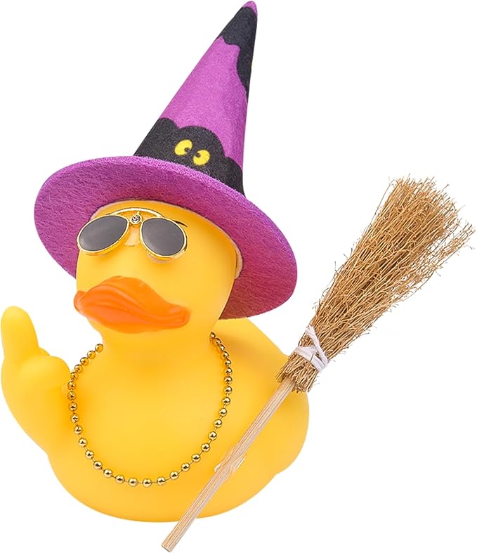 Halloween 3.15" Fun Rubber Duck Witch Duck Car Dashboard Decorations Halloween by CoFuBcad