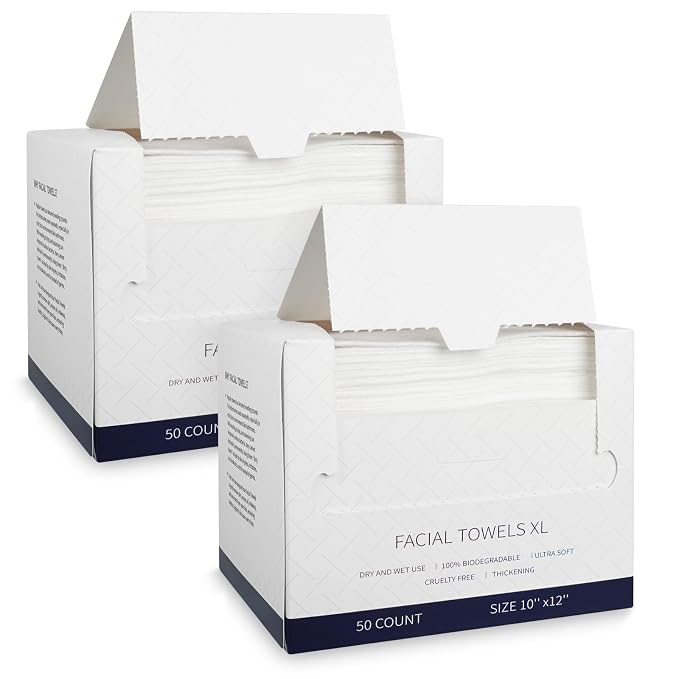 KODAMO Disposable Face Towels – 2 Pack – Ultra Soft & Thick Biodegradable by KODAMO
