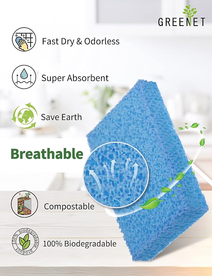 Cellulose Sponges Kitchen, for Washing Dishes, in Bulk, 24 Pack, 100% Natural - Image 5