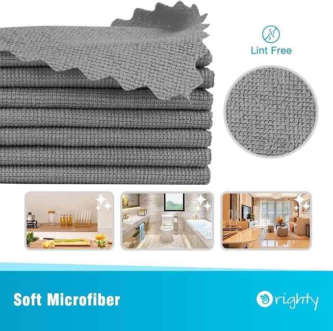 Orighty Cleaning Cloths 12x12 inch, Highly Absorbent Microfiber Cleaning - Image 2