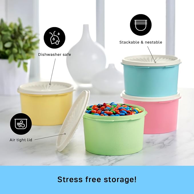 Tupperware Heritage Collection 8 Piece Food Storage Canister Set in Vintage - Image 4
