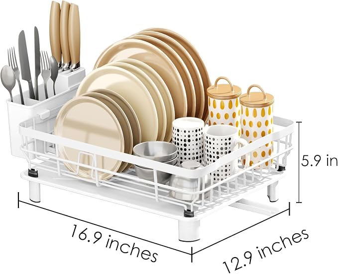 Iron Dish Drying Rack with Drainboard Dish Drainers - Image 3