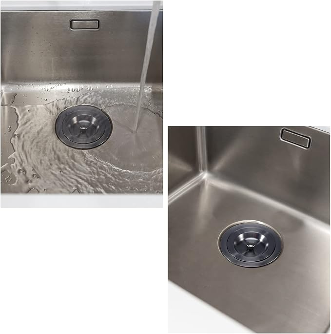 Kitchen Sink Drain 3-1/2 Inch Black Sink Drain Assembly Kit, Removable Deep - Image 7