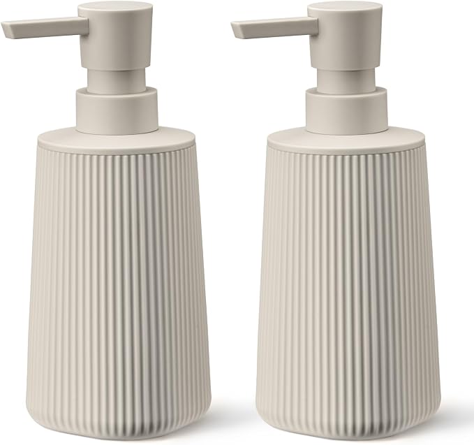 Beige 2 Pack Hand Soap Dispensers by zuxzmj