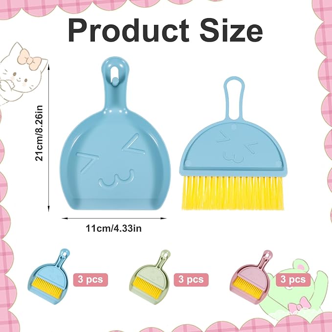 9pcs mini Broom and Dustpan Set Small Broom and Dustpan Set - Image 2