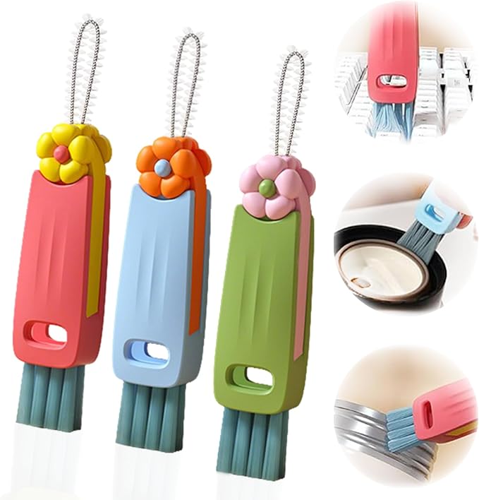 3 in 1 Cup Lid Gap Cleaning Brush Set, Bottle Cleaning Brush Multifunctional by Unknown