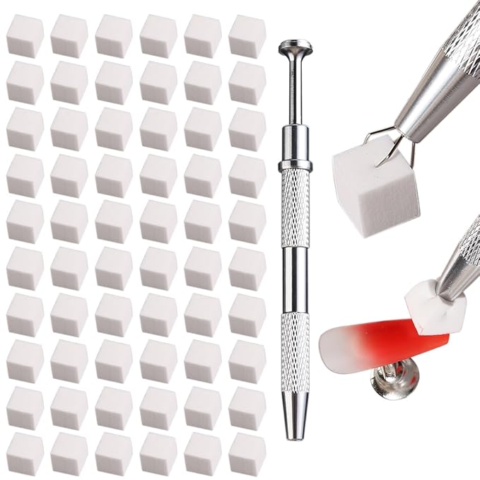 Soft Sponges with Grabbing Pen for Ombre and Aura Nail Art with Brush, by Fcozpjk