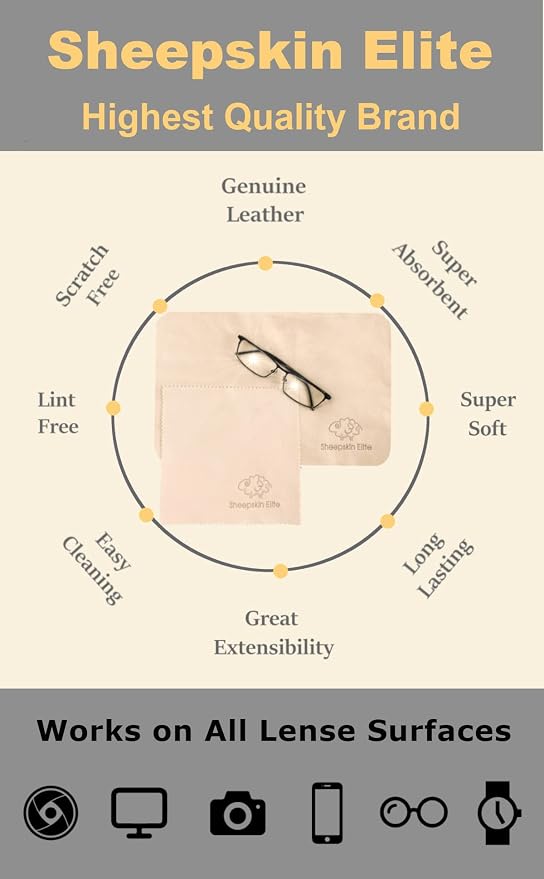 Natural Chamois Leather Eyeglass Cleaning Cloth Camera Lens Cleaning Cloths - Image 2