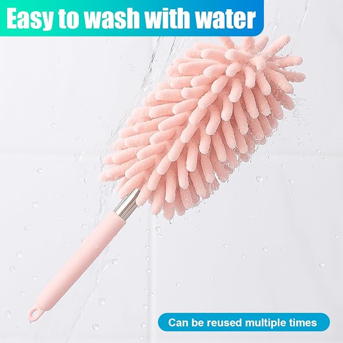 2PCS Car Interior Duster with Extension Pole – Washable Microfiber Dusters - Image 5