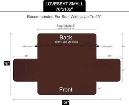 U-NICE HOME Loveseat Sofa Cover Reversible Couch Covers for 2 Cushion Couch for Dogs Furniture Protector Cover with Elastic Straps Water Resistant(Loveseat Small, Navy/Taupe)