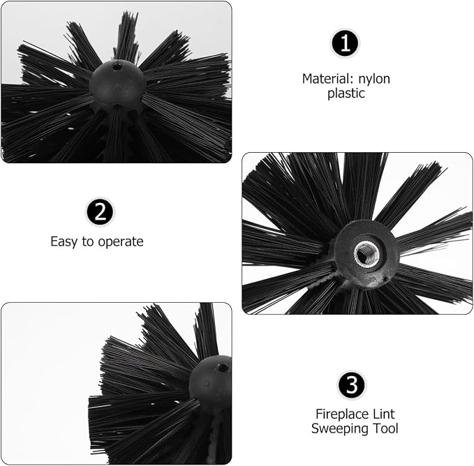 DOITOOL 2 Pcs 4 Inch Chimney Brush Head, Fireplace Cleaner Dryer Vent Cleaner - Image 8