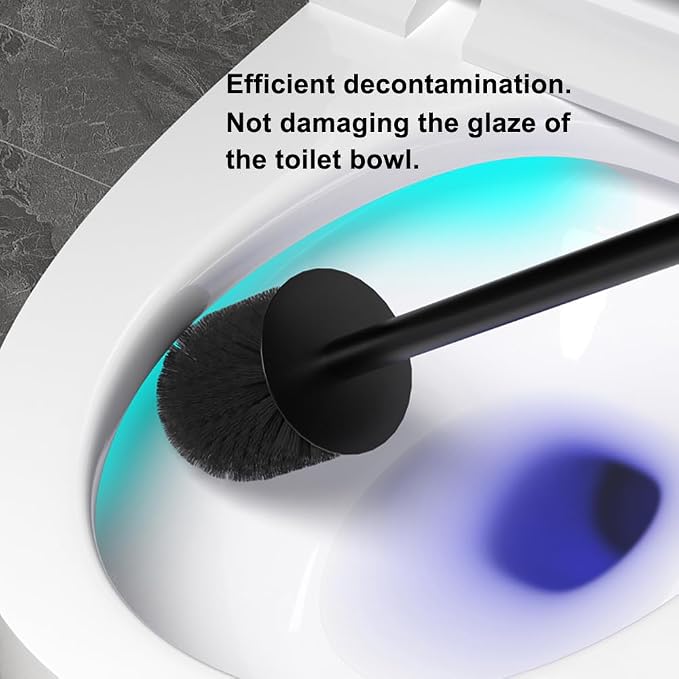 Toilet Bowl Cleaners Brush and Holder KWQKEM Freestanding Toilet Brush and - Image 2